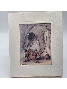 R.C. Gorman Signed Art Print Gathering Peppers 76/250 From Saga Lithographs USA